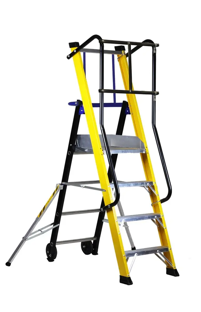 SVELT Fly Fibra Glasvezel Mobiele Platformtrap met railingbescherming 3 t/m 8 treden