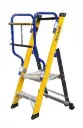 SVELT Moby Fibra Fiberglass Ladder incl. foldable aluminium handrails & double closing bar