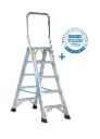 SVELT P1 VIP Professionele dubbele trap met geïntegreerde inklapbare veiligheidsbeugel en inspectie sticker 3 t/m 13 treden