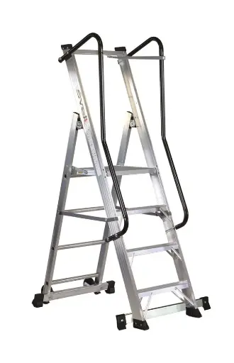 SVELT Moby stepladder with railing protection 3 to 8 steps