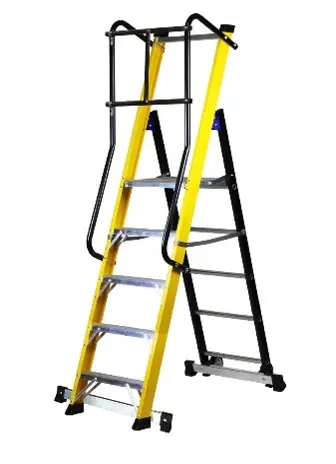SVELT Moby Fibra Fiberglass Ladder incl. double closing bar, 3 to 8 steps